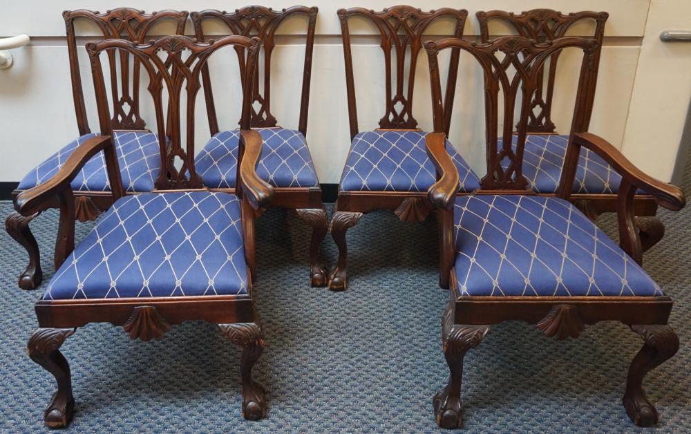 SET WITH SIX CHIPPENDALE STYLE