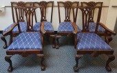 SET WITH SIX CHIPPENDALE STYLE