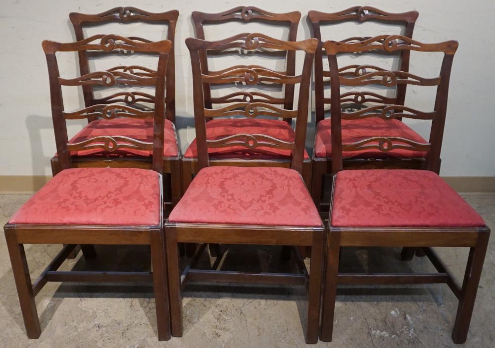 SET WITH SIX CHIPPENDALE STYLE
