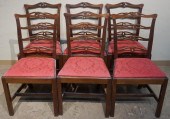 SET WITH SIX CHIPPENDALE STYLE