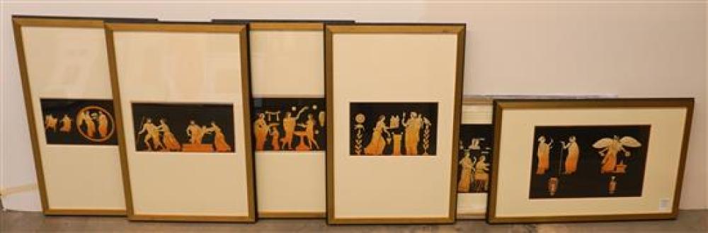 SET WITH SIX FRAMED AND TWO