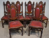 SET WITH SIX JACOBEAN STYLE OA