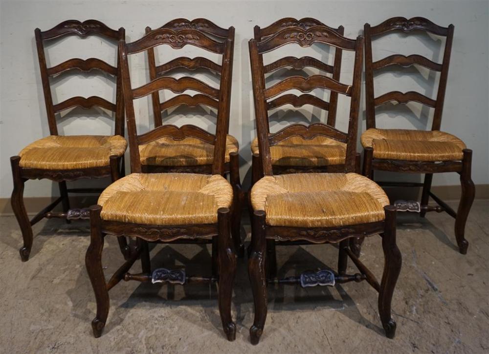 SET WITH SIX PROVINCIAL STYLE OAK