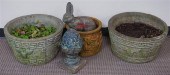 SET WITH THREE CAST CEMENT JAR