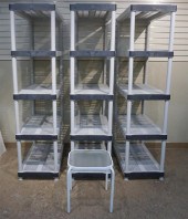SET WITH THREE GRAY PLASTIC WA