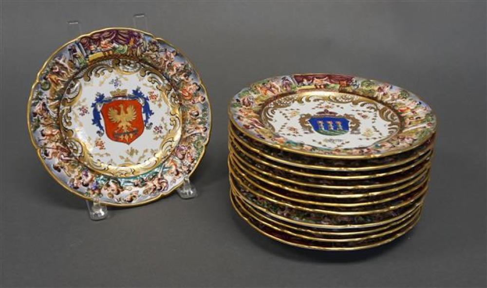 SET WITH TWELVE CAPODIMONTE TYPE