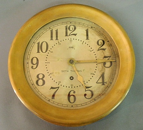 Seth Thomas brass ship's clock with