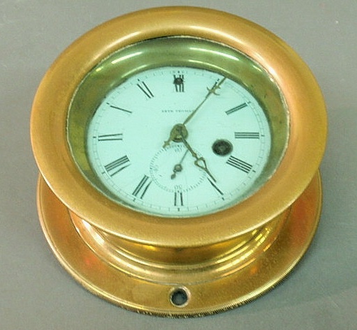 Seth Thomas brass ship's clock with