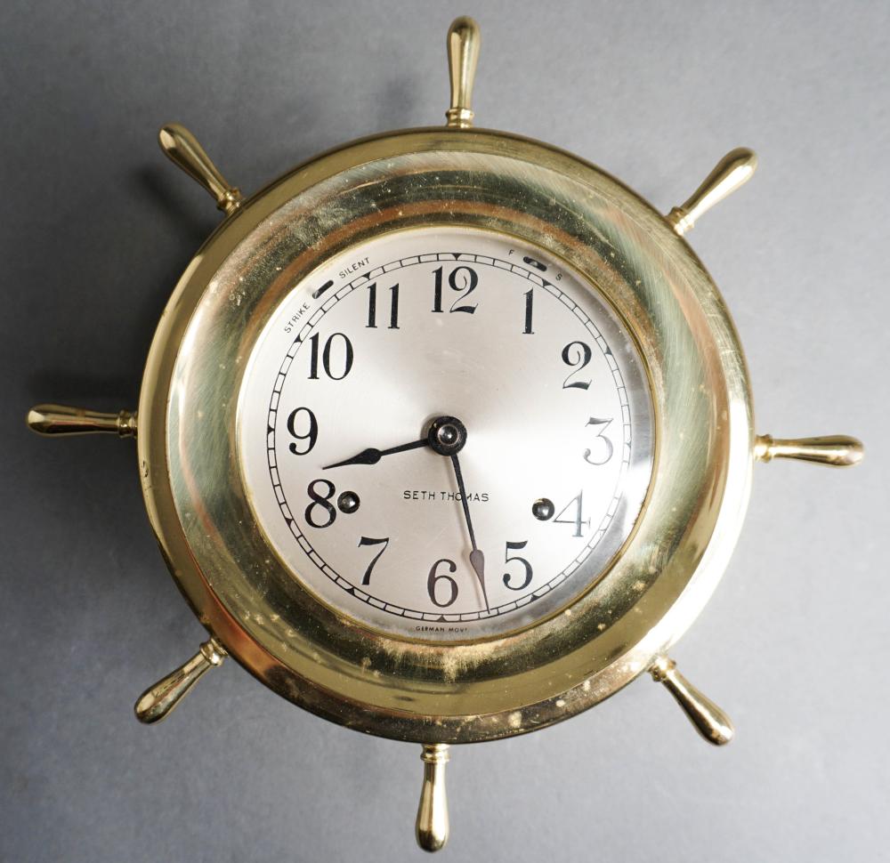 SETH THOMAS BRASS SHIP'S CLOCK,