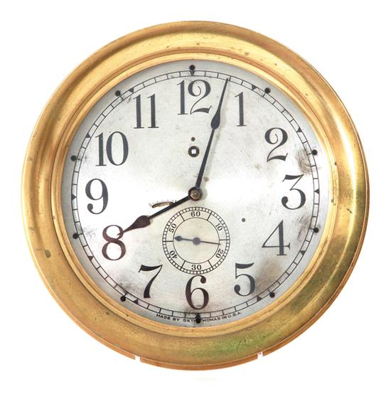 Seth Thomas brass ship's wall clock