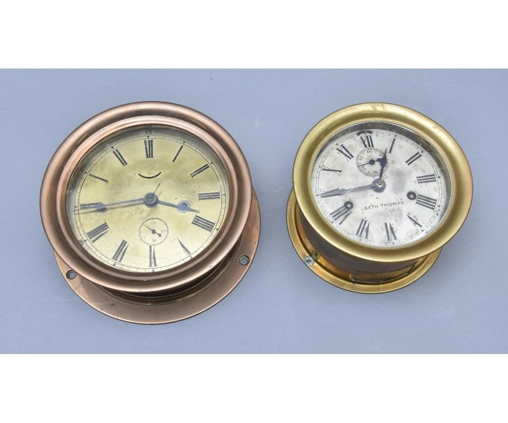 Seth Thomas bronze ship clock