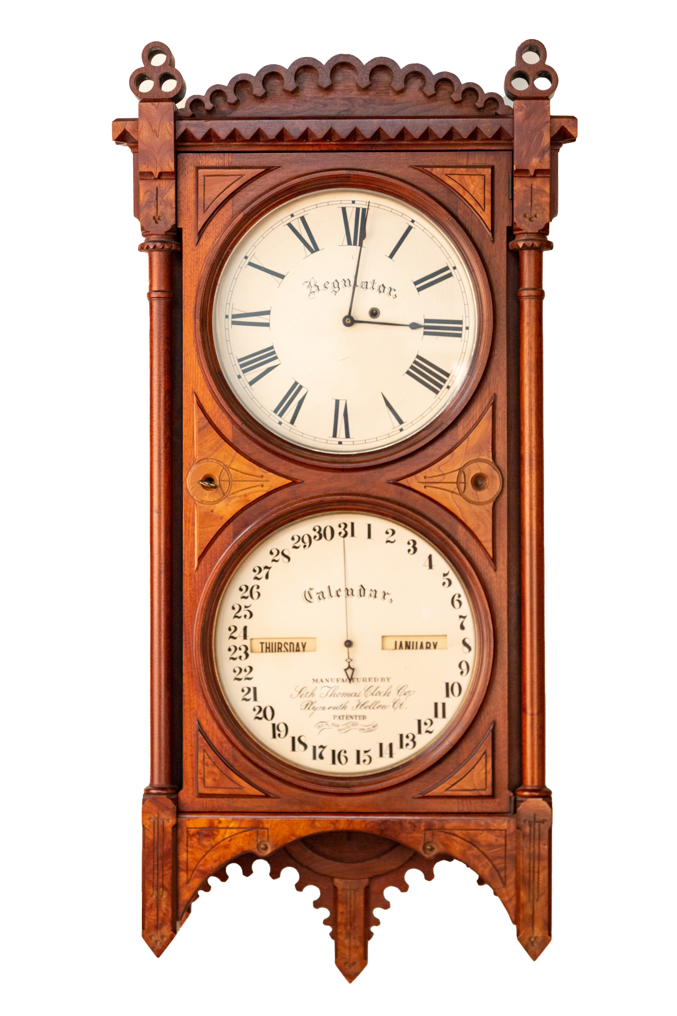 SETH THOMAS DOUBLE DIAL CALENDAR