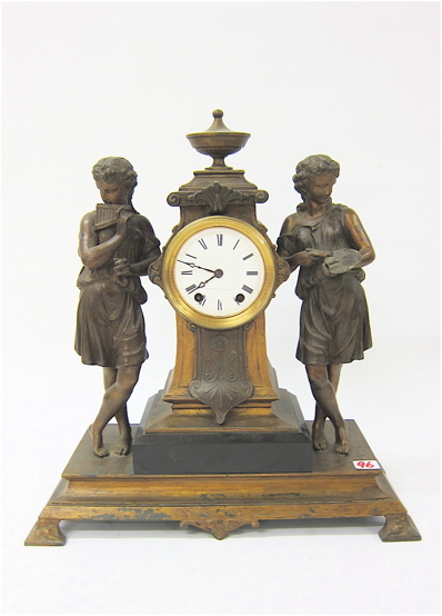SETH THOMAS DOUBLE STATUE CLOCK