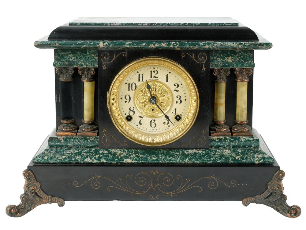 SETH THOMAS FAUX MARBLE MANTLE