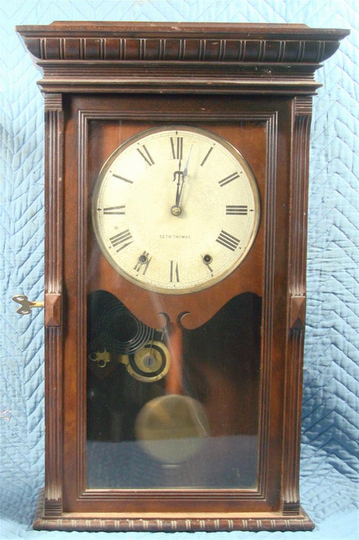 Seth Thomas Garfield walnut shelf