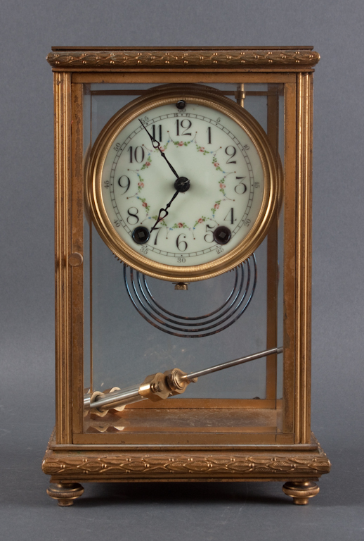 Seth Thomas gilt bronze and beveled