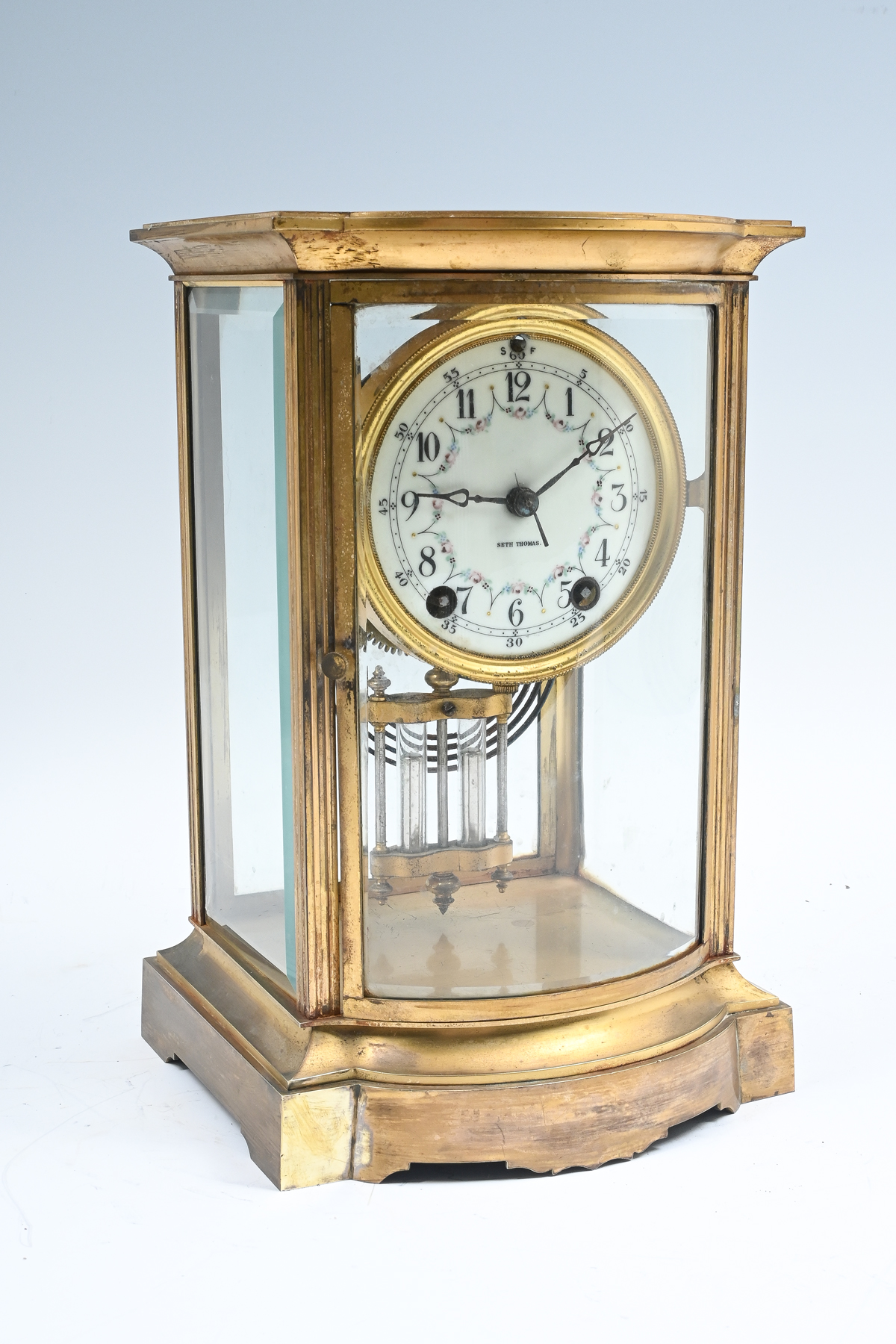 SETH THOMAS GILT METAL CLOCK: