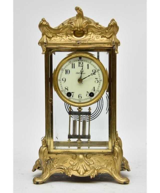 Seth Thomas gilt metal mantel clock