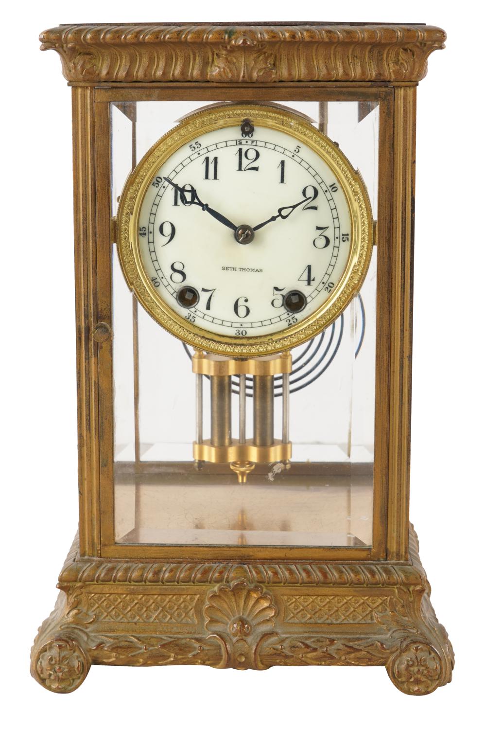 SETH THOMAS GILT METAL MANTEL
