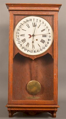 SETH THOMAS OAK CASE WALL