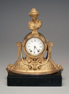Seth Thomas shelf clock, cast metal