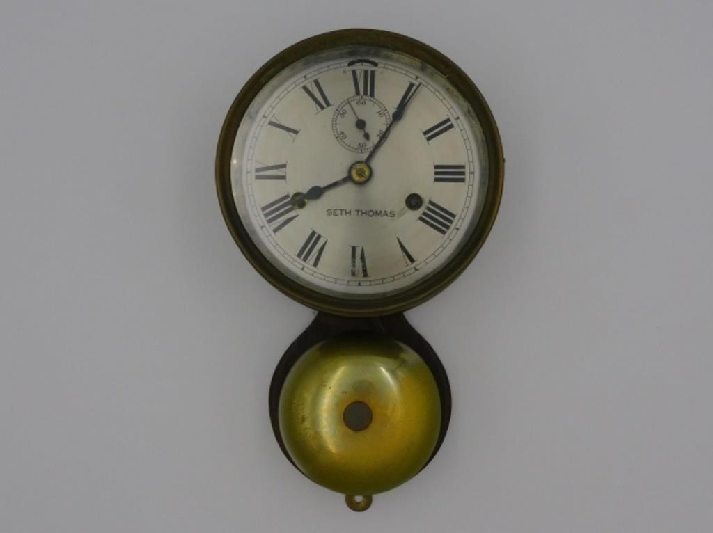 SETH THOMAS SHIP'S BELL CLOCK. LATE