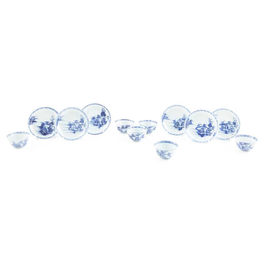 SETS OF SIX BLUE AND WHITE TEA