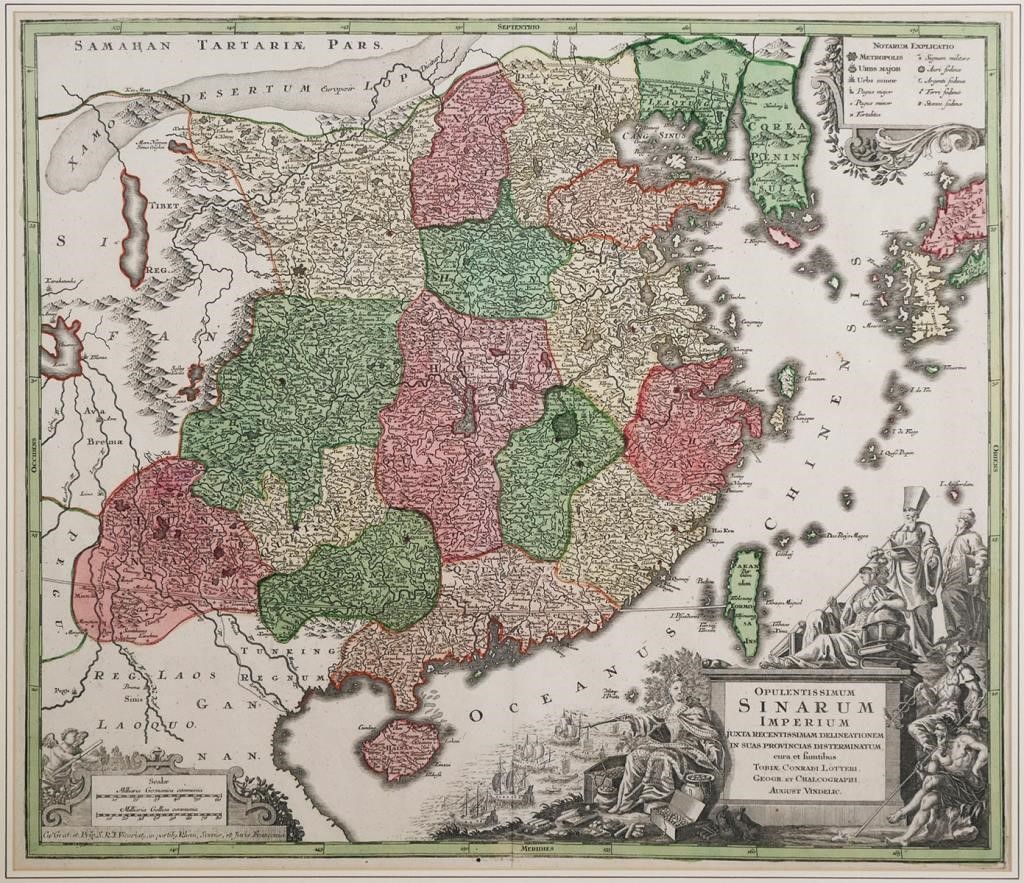 SEUTTER, ANTIQUE MAP OF CHINA,