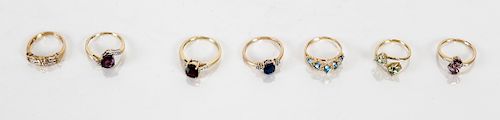 SEVEN 10K GOLD RINGS7 gold rings,