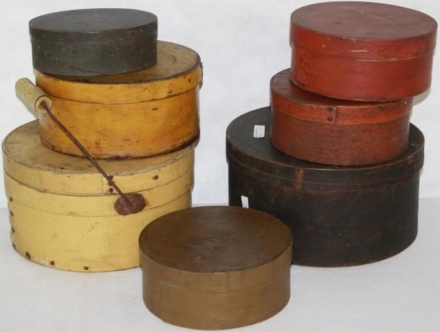 SEVEN 19TH CENTURY PAINTED AMERICAN