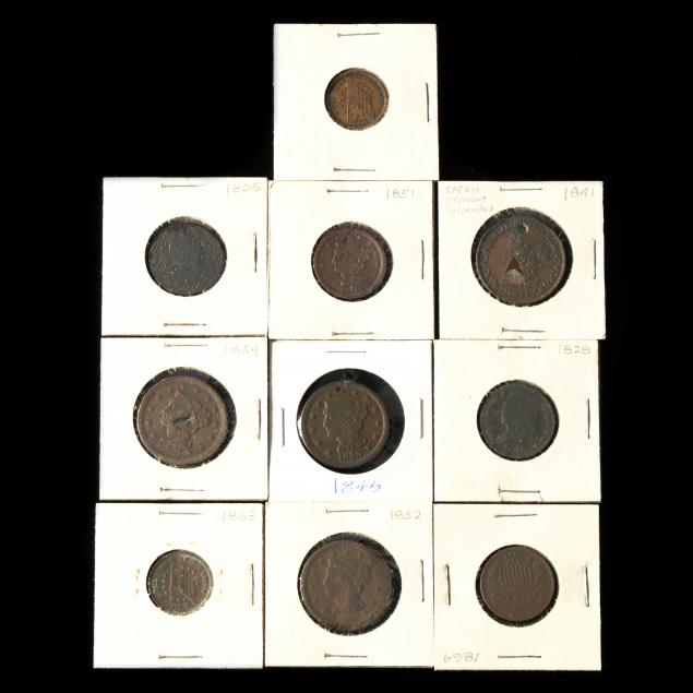 SEVEN (7) 19TH CENTURY COPPERS