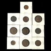SEVEN (7) 19TH CENTURY COPPERS