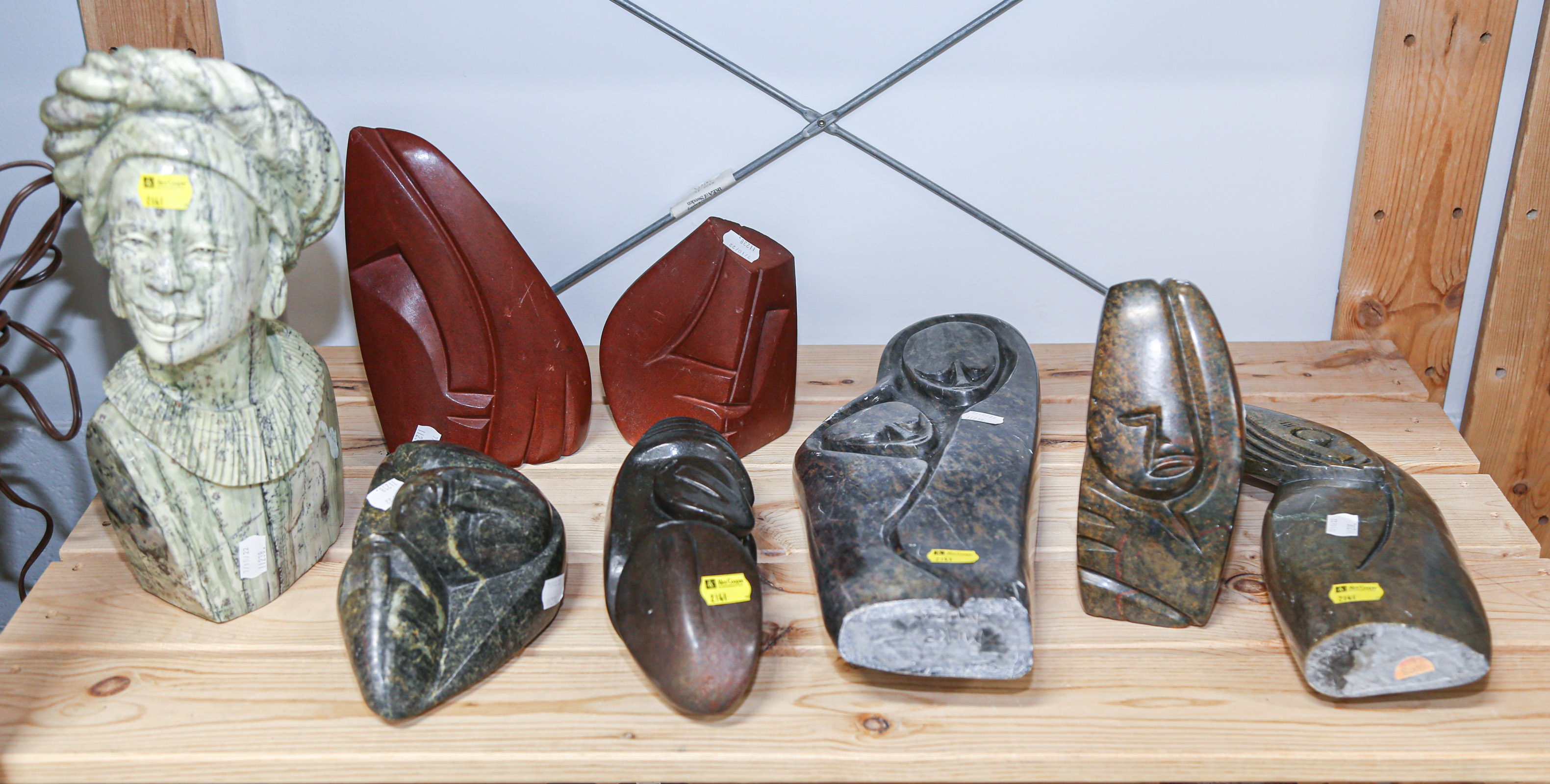 SEVEN ABSTRACT SHONA SOAPSTONE