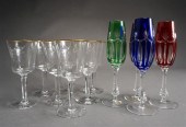 SEVEN ACID ETCHED CUT GLASS ST