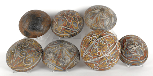 Seven African ceramic bowls approx.