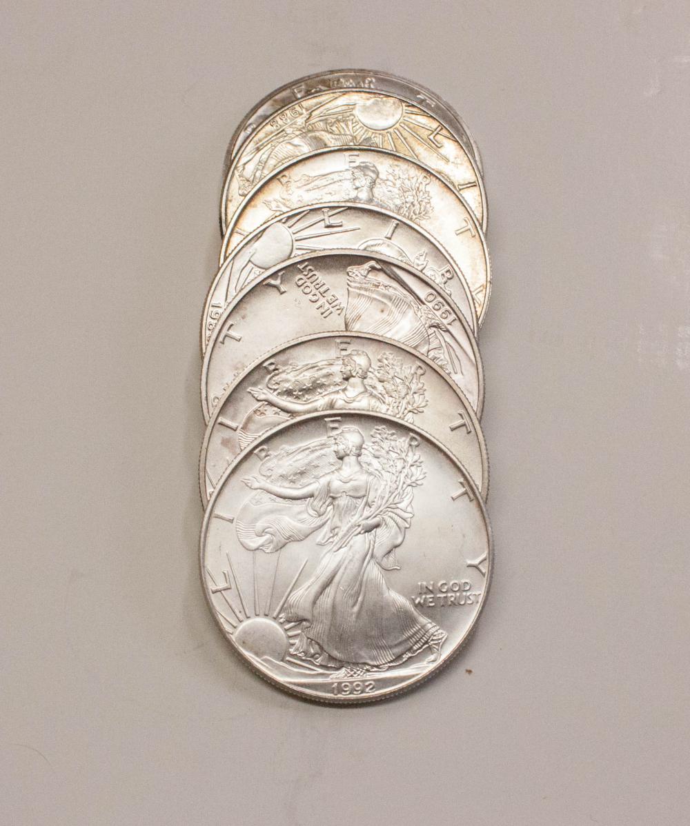 SEVEN AMERICAN EAGLE SILVER