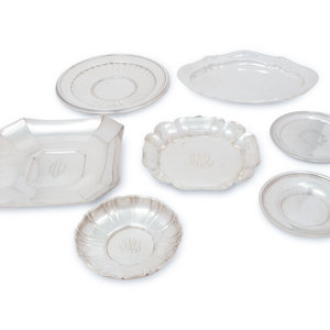 Seven American Silver Small Trays
