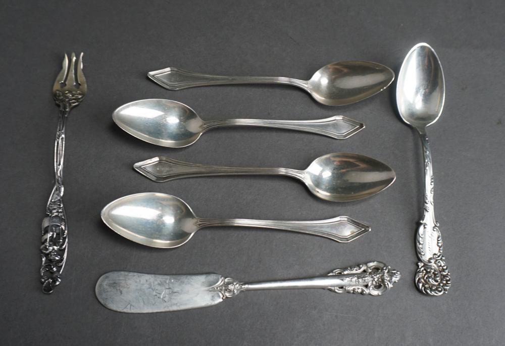 SEVEN AMERICAN STERLING SILVER FLAT