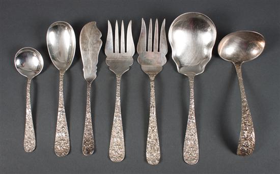 Seven American sterling silver