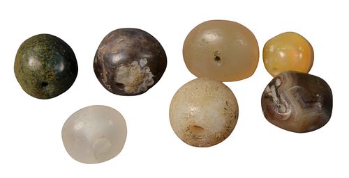 SEVEN ANCIENT CARVED STONE SEALS,