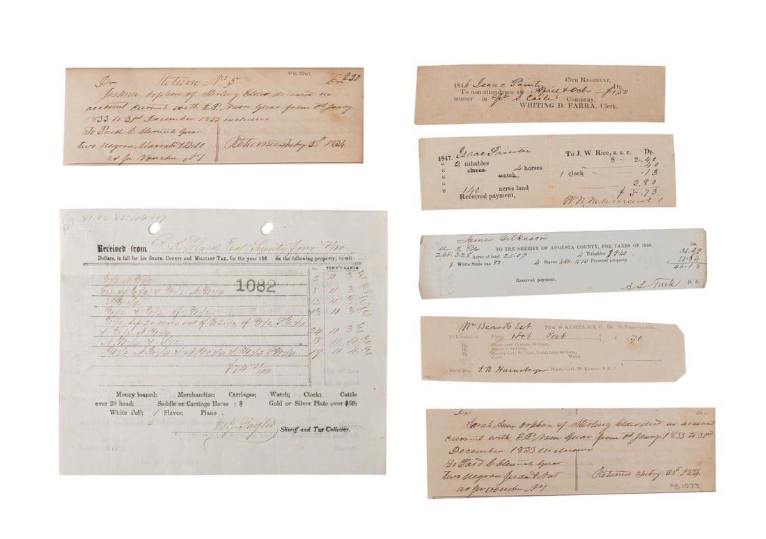 SEVEN ANTEBELLUM SLAVE TAX