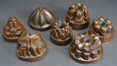 SEVEN ANTIQUE COPPER FOOD MOLD