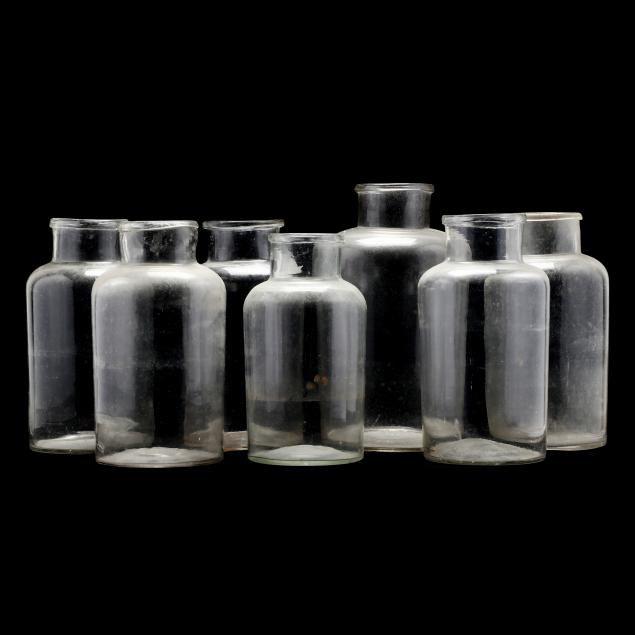 SEVEN ANTIQUE FRENCH GLASS PICKLING