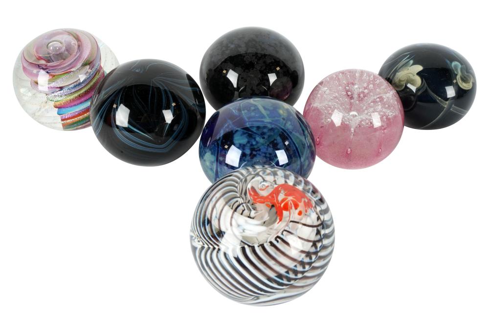 SEVEN ART GLASS PAPERWEIGHTSeach