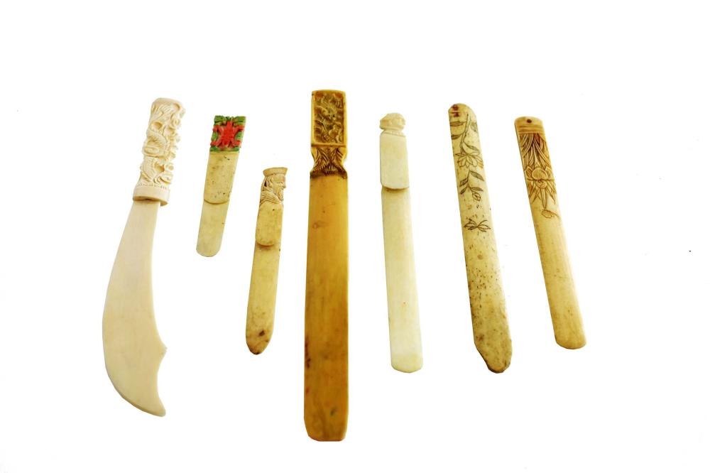 SEVEN ASIAN CARVED PAGE