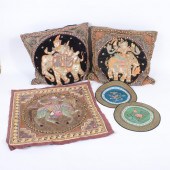 SEVEN ASIAN TEXTILES: TWO EMBR
