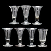SEVEN ASSEMBLED SYLLABUB GLASS