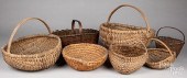 SEVEN ASSORTED ANTIQUE BASKETS