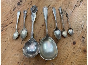 Seven assorted antique sterling
