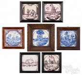 SEVEN ASSORTED DELFT TILES, MI